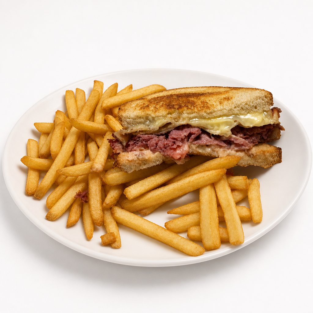 Gg's Double Cheese Deli Sandwich.
