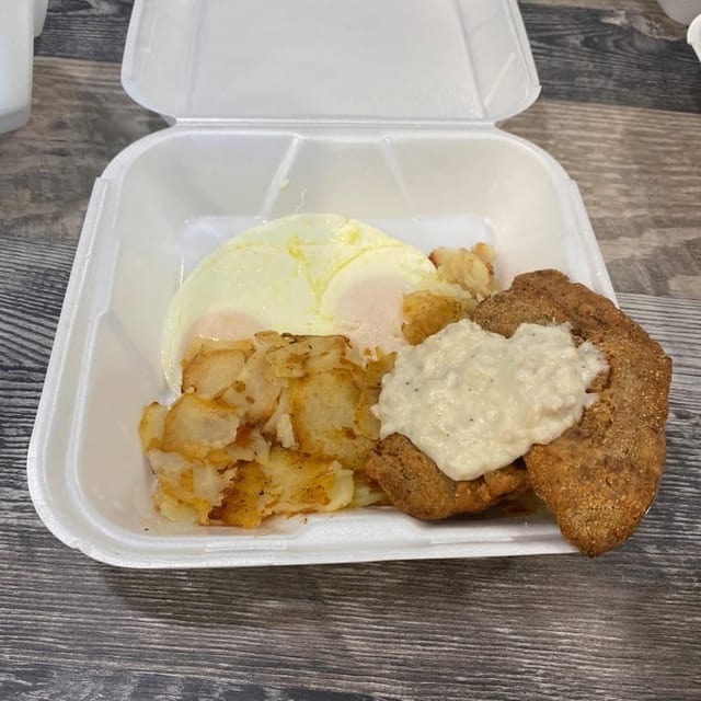 Country Fried Steak & Eggs.